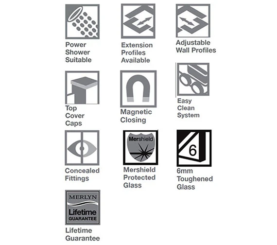 Merlyn 6 Series Corner Double Sliding Door Shower Cubicle 800 X 1900mm 3 Merlyn 6 Series Corner Double Sliding Door Shower Cubicle 800 X 1900mm - Image 3