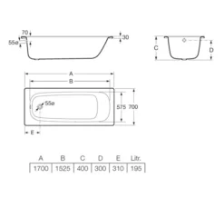 Roca Contesa Luxurious Single Ended Rectangular Steel Bath White -Burlington Shop M 2015 1 23 11 4 45 926