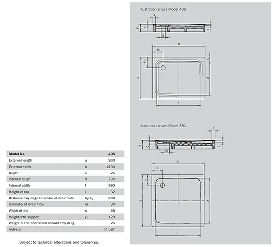 Kaldewei Ambiente Superplan 1100mm Rectangular Steel Tray White 2 Kaldewei Ambiente Superplan 1100mm Rectangular Steel Tray White - Image 2