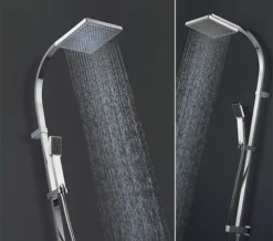 Crosswater Planet Shower Diverter With Fixed Head And Handset Kit Chrome