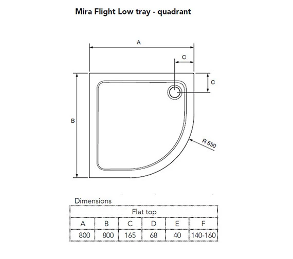 Mira Flight Low Quadrant Shower Tray White With Waste 2 Mira Flight Low Quadrant Shower Tray White With Waste - Image 2