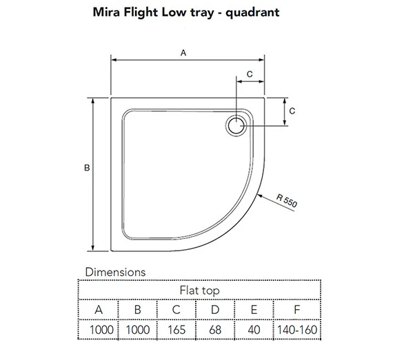 Mira Flight Low Quadrant Shower Tray White With Waste 4 Mira Flight Low Quadrant Shower Tray White With Waste - Image 4