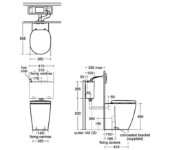 Ideal Standard Concept Freedom White Raised Height Back-To-Wall WC Pan 555mm -Burlington Shop M 2015 5 25 12 22 43 171