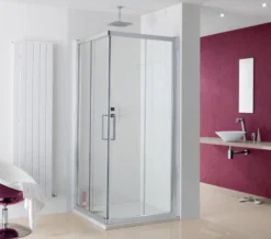 Lakes Coastline Malmo Silver Corner Entry Shower Enclosure 2000mm Height
