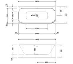 Duravit Happy D2 Back-To-Wall 1800 X 800mm Bath With Panel And Frame -Burlington Shop M 2016 2 23 10 40 57 340 1