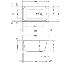 Duravit DuraStyle 1400 X 800mm Rectangular Built In Bath -Burlington Shop M 2016 2 26 6 19 37 910