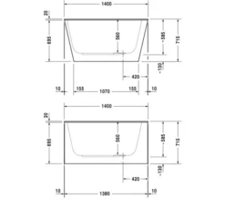 Duravit DuraStyle 1400 X 800mm Rectangular Built In Bath -Burlington Shop M 2016 2 26 6 20 9 334