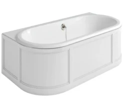 Burlington London 1800 X 950mm Back-To-Wall Bath With Curved Surround