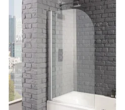 Aquadart Venturi 8 Round Edge 800 X 1400mm Bath Screen With Polished Silver Profile