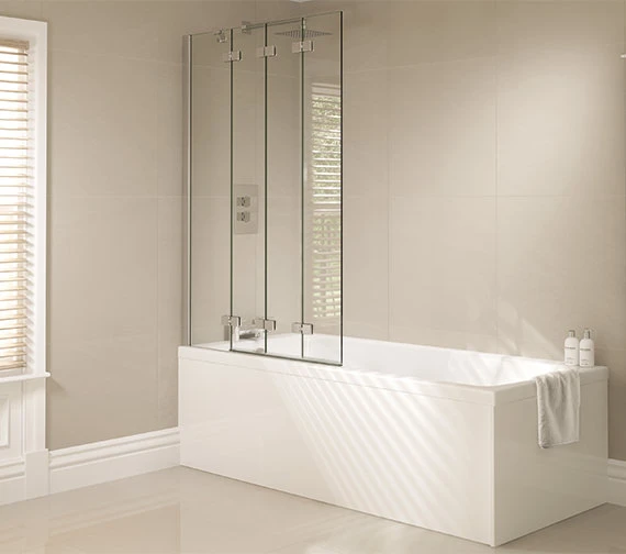 April Prestige 965 X 1500mm Frame-less 4 Fold Bath Screen 4 April Prestige 965 X 1500mm Frame-less 4 Fold Bath Screen - Image 4