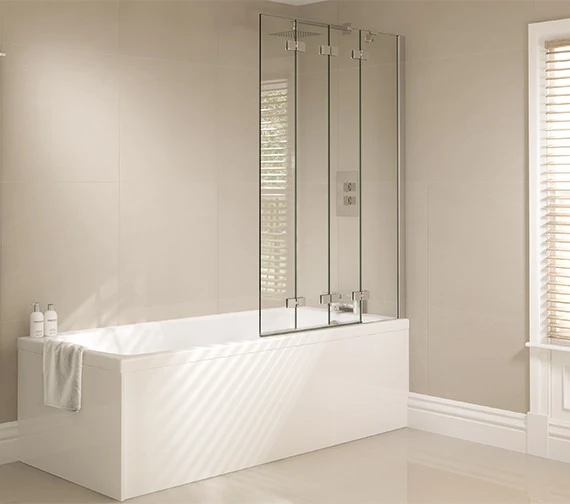 April Prestige 965 X 1500mm Frame-less 4 Fold Bath Screen 5 April Prestige 965 X 1500mm Frame-less 4 Fold Bath Screen - Image 5