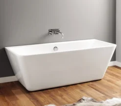 April Eppleby White 1700 X 750mm Back-To-Wall Contemporary Freestanding Bath