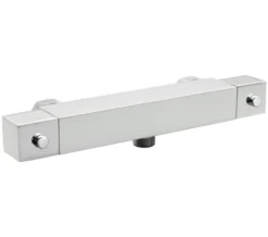 Nuie Thermostatic Square Chrome Bar Shower Valve With Bottom Outlet