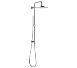 Crosswater Svelte Chrome Multi-Function Rigid Riser Kit With Integrated Wall Outlet