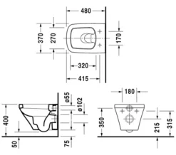 Duravit DuraStyle 370 X 480mm Compact Wall Mounted Toilet -Burlington Shop M 2017 11 3 9 18 32 428