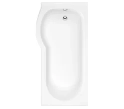 Trojan Concert P Shaped Encapsulated Baseboard Shower Bath White