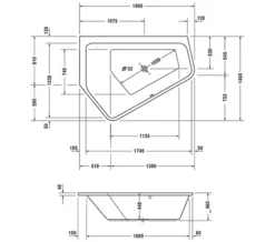 Duravit Paiova 1900mm X 1400mm Right-Left 5 Corner Built In Bath With Frame -Burlington Shop M 2017 12 30 10 34 50 781