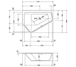 Duravit Paiova 1770mm X 1300mm Right-Left 5 Corner Built In Bath -Burlington Shop M 2017 12 30 9 10 4 841