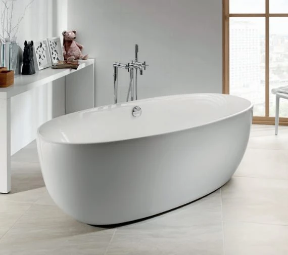 Roca Varginia White Oval 1700 X 800mm Freestanding Acrylic Bath With Waste Kit 1 Roca Varginia White Oval 1700 X 800mm Freestanding Acrylic Bath With Waste Kit