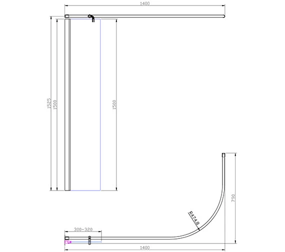 Merlyn Ionic Curtain Rail Bath Screen 300 X 1550mm - MB5 2 Merlyn Ionic Curtain Rail Bath Screen 300 X 1550mm - MB5 - Image 2