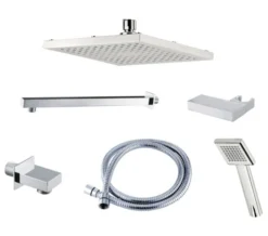 Triton Square Edge Dual Outlet Mixer Shower Combination Pack 3 - Chrome
