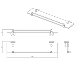 Miller Bond Glass Shelf With Guard Rail 500mm - 8702C -Burlington Shop M 2017 7 31 11 5 45 879