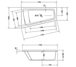 Duravit Paiova Right-Left Built-In Bath With 1 Backrest Slope 13 Duravit Paiova Right-Left Built-In Bath With 1 Backrest Slope -Burlington Shop M 2018 1 1 10 43 42 708