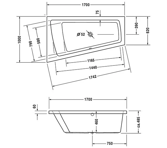 Duravit Paiova Right-Left Built-In Bath With 1 Backrest Slope 3 Duravit Paiova Right-Left Built-In Bath With 1 Backrest Slope - Image 3