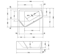 Duravit Paiova 1900mm X 1400mm Right-Left 5 Corner Bath With Panel -Burlington Shop M 2018 1 1 7 22 56 35