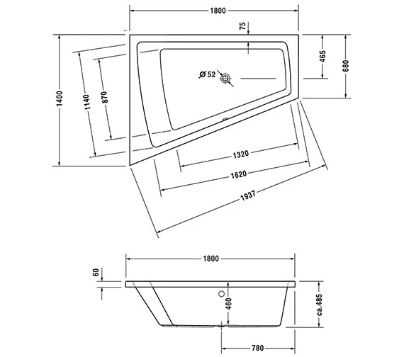 Duravit Paiova Right-Left Built-In Bath With 1 Backrest Slope 11 Duravit Paiova Right-Left Built-In Bath With 1 Backrest Slope - Image 11