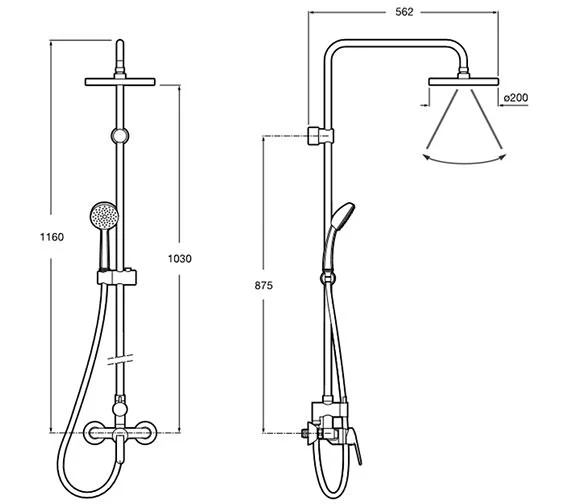 Roca Victoria Pro Chrome Single Lever Shower Column 2 Roca Victoria Pro Chrome Single Lever Shower Column - Image 2