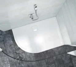 Merlyn Level25 Offset Quadrant 1200 X 900mm White Tray With Waste