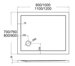 Crosswater 35mm Rectangular Acrylic Tray With Corner Waste -Burlington Shop M 2018 5 25 12 58 32 344