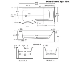 Ideal Standard Tempo Arc Idealform White 1700 X 800mm Shower Bath -Burlington Shop M 2018 8 10 8 11 30 317