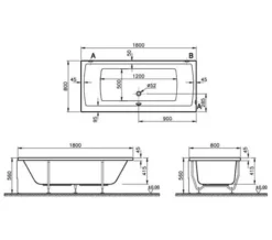 VitrA Neon 1800 X 800mm White Double Ended Bath 5 VitrA Neon 1800 X 800mm White Double Ended Bath -Burlington Shop M 2018 8 6 12 50 54 226
