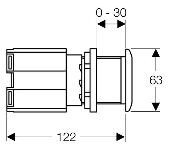 Geberit Hytouch Short Wall Pneumatic Single Flush Finger Push Button Stainless Steel 3 Geberit Hytouch Short Wall Pneumatic Single Flush Finger Push Button Stainless Steel - Image 3
