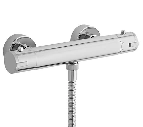 Nuie Minimalist Thermostatic Chrome Bar Shower Valve With Bottom Outlet 2 Nuie Minimalist Thermostatic Chrome Bar Shower Valve With Bottom Outlet - Image 2