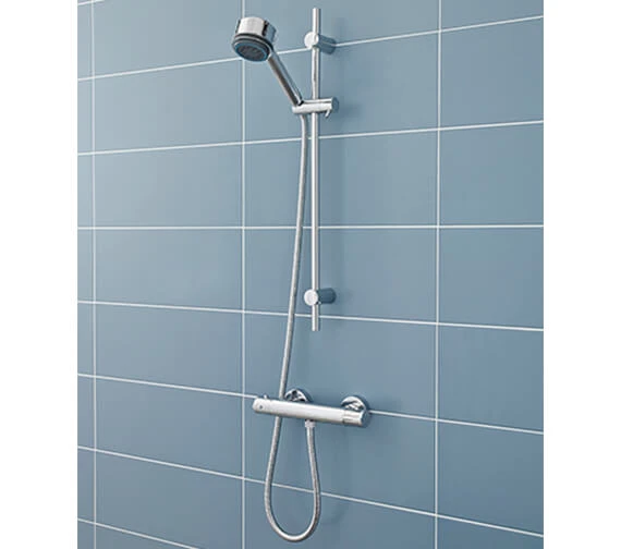 Nuie Minimalist Thermostatic Chrome Bar Shower Valve With Bottom Outlet 1 Nuie Minimalist Thermostatic Chrome Bar Shower Valve With Bottom Outlet