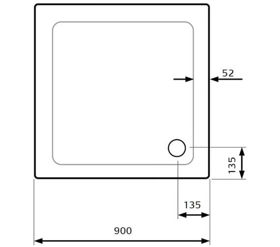 Lakes Low Profile ABS Stone Resin White Square Tray With Waste 6 Lakes Low Profile ABS Stone Resin White Square Tray With Waste - Image 6