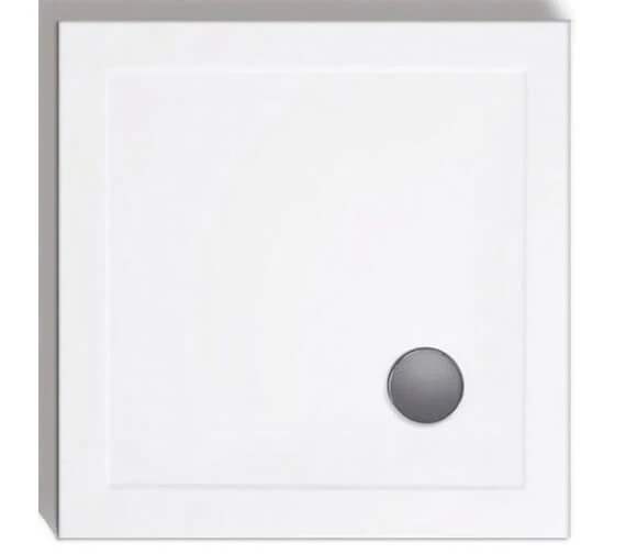 Lakes Low Profile ABS Stone Resin White Square Tray With Waste 3 Lakes Low Profile ABS Stone Resin White Square Tray With Waste - Image 3