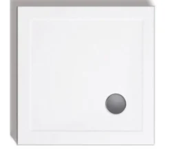 Lakes Standard Height 80mm Stone Resin White Square Shower Tray With Waste -Burlington Shop M 2019 10 8 8 4 17 743