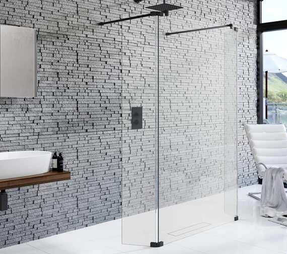 Kudos Ultimate Black 1952mm High Flat 8mm Glass Shower Panel 6 Kudos Ultimate Black 1952mm High Flat 8mm Glass Shower Panel - Image 6