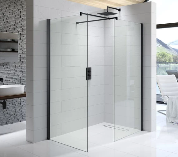 Kudos Ultimate Black 1952mm High Flat 8mm Glass Shower Panel 7 Kudos Ultimate Black 1952mm High Flat 8mm Glass Shower Panel - Image 7
