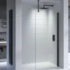 Kudos Ultimate Black 1952mm High Flat 8mm Glass Shower Panel