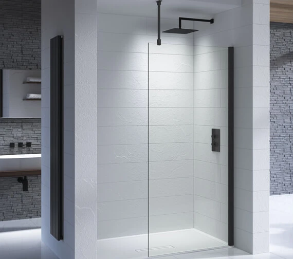 Kudos Ultimate Black 1952mm High Flat 8mm Glass Shower Panel 1 Kudos Ultimate Black 1952mm High Flat 8mm Glass Shower Panel