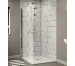 Aqualux Shine 6 Walk In 1900mm High Polished Silver Shower Panel