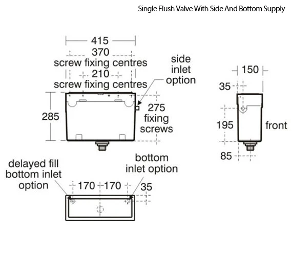 Armitage Shanks Conceala 2 Pneumatic Valve Push Button Cisterns - Compact Design 2 Armitage Shanks Conceala 2 Pneumatic Valve Push Button Cisterns - Compact Design - Image 2