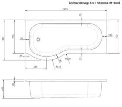 Nuie P-Shaped Shower Bath White -Burlington Shop M 2019 3 28 10 29 47 160