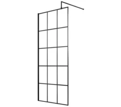Hudson Reed Black Framed Walk-In Wetroom Screen And Support Bar -Burlington Shop M 2019 3 8 7 25 48 94 3