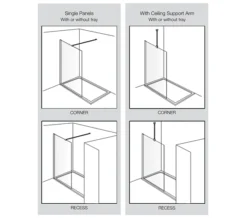 Aquadart Wetroom 8 Polished Silver 2000mm Height Walk-In Shower Glass Panel 6 Aquadart Wetroom 8 Polished Silver 2000mm Height Walk-In Shower Glass Panel -Burlington Shop M 2019 5 28 13 20 59 842